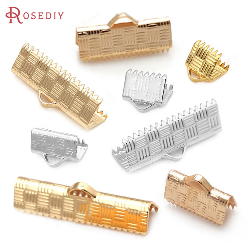 

10PCS 18K Gold Color Rope Ends Fastener Clasps High Quality Diy Accessories Jewellery Making Materials