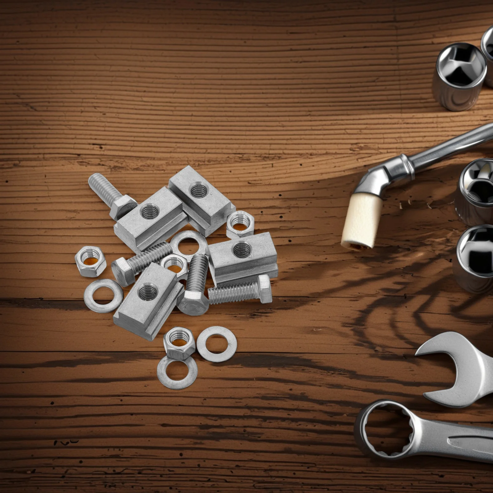 

4 Sets Stainless Steel T-Slot Nuts Trailer Rail Truck Bed Mount Replacement Hardware Pickup Deck Accessories Durable Bolt Socket