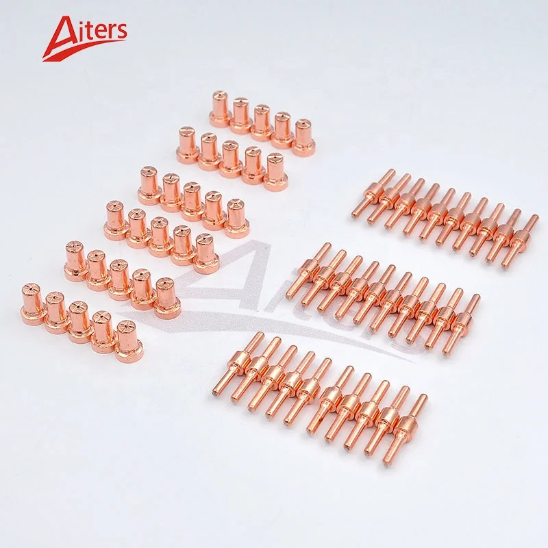 

60 шт. расходных материалов для плазменной резки PT31: сопла, электроды и защитные колпачки для комплекта LG40, аксессуары