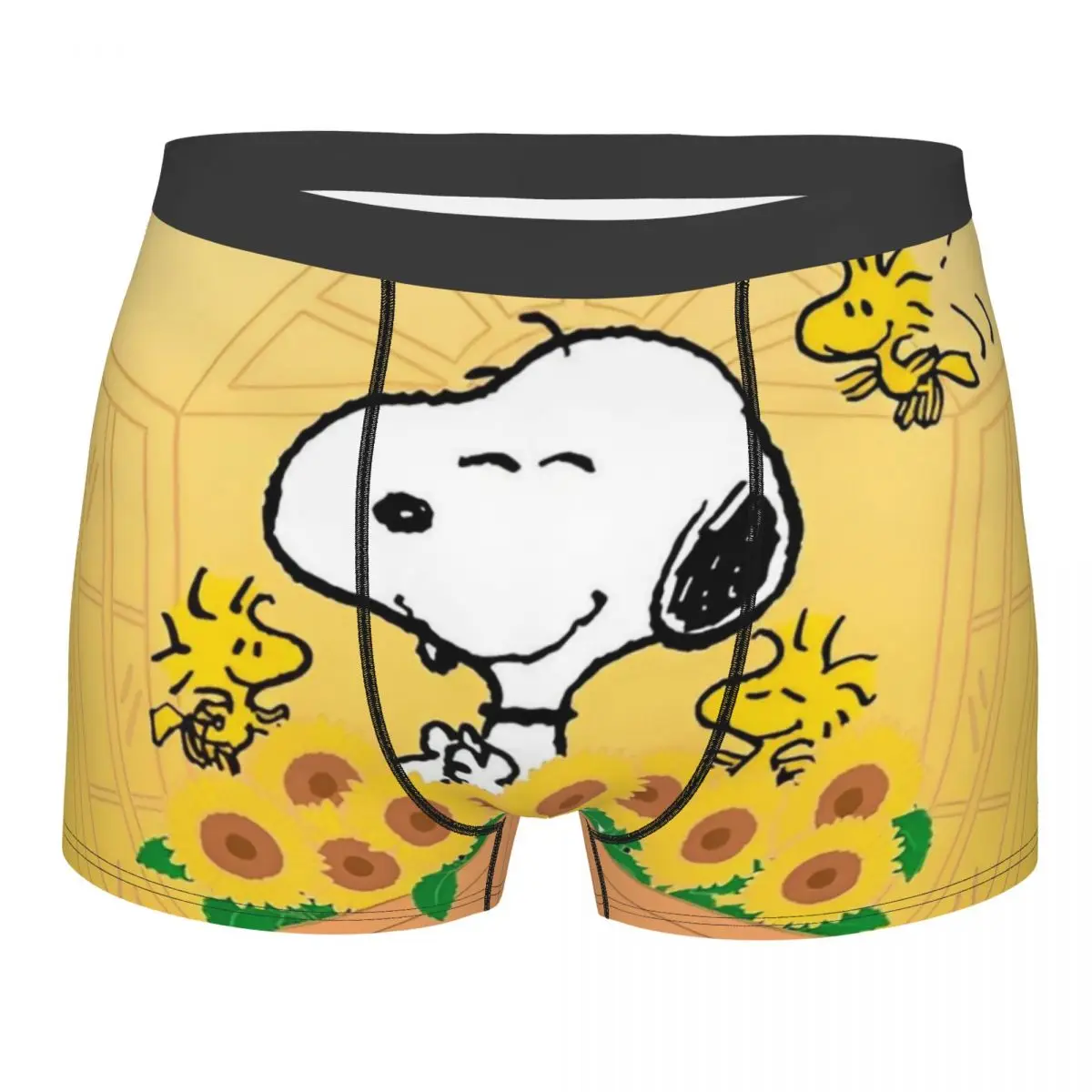 

Men's Cartoon Snoopy Boxer Briefs Shorts Panties Breathable Underwear Homme Novelty Long Underpants