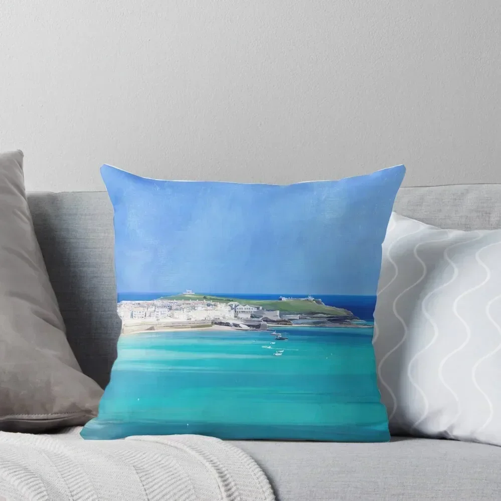 St Ives, Cornwall - Original, version 2 Throw Pillow Pillow Cover Couch Cushions pillow