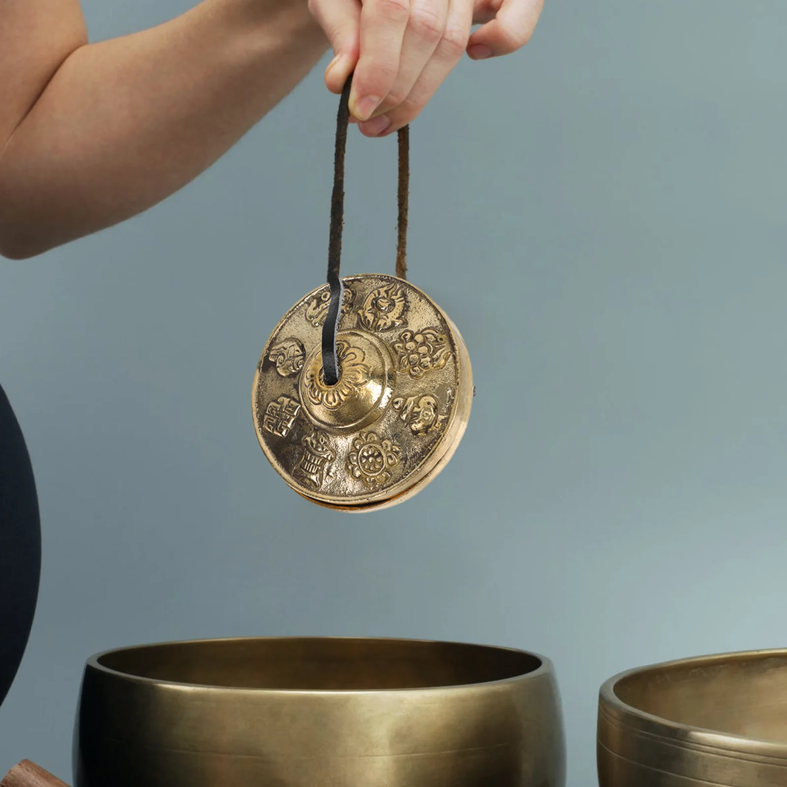 

Nepal H made Copper Cymbals Bell Durable Small Yoga Meditation Religious Percussion Instrument Accessories