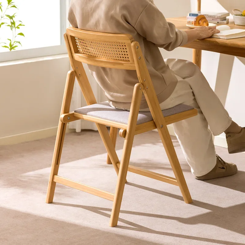 

Многофункциональный, дышащий и прочный складной обеденный стул, не требующий сборки, дышащий стул для компьютера, стул из ротанга, стул для учебы.