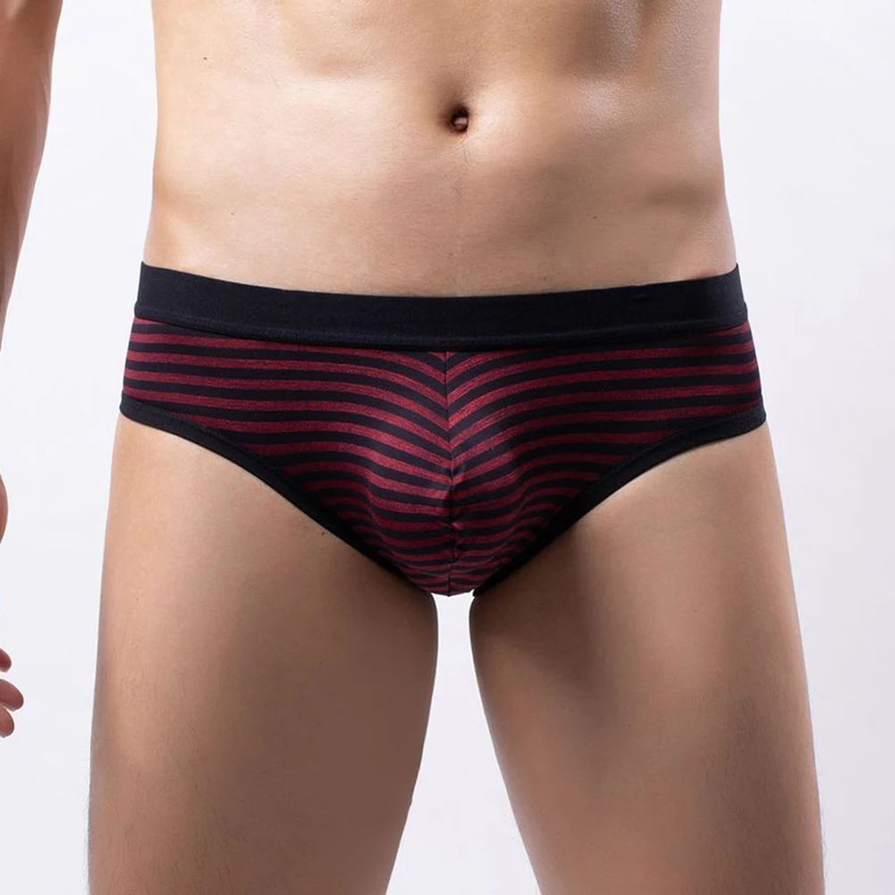 

Cotton Striped Pouch Briefs For Men Breathable Briefs Breathable Underpants Men's Underwear 5 Spandex 95 Cotton Brand New
