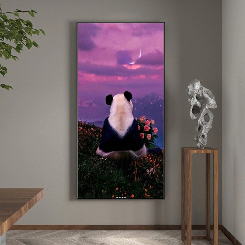 

CHENISTORY Large Size Painting By Number Cute Panda Handpainted Picture By Number Drawing On Canvas Modern Home Decor