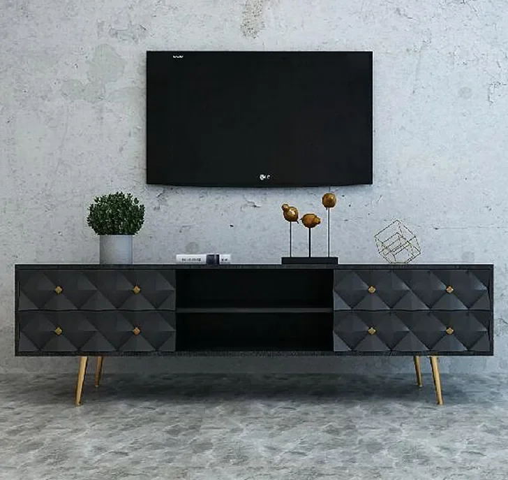

Nordic Light Luxury TV Cabinet Modern Simple TV Cabinet Tea Table Combination Solid Wood