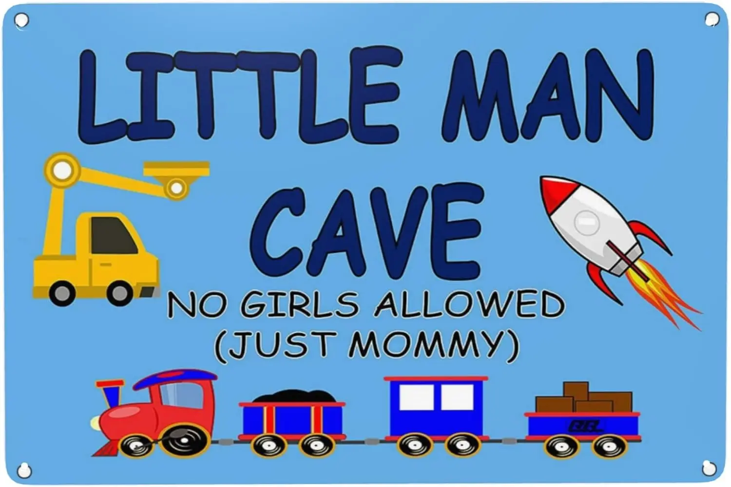 

Little Man Cave Metal Tin Sign Retro Bedroom Wall Decor Home Room Wall Art Decor 8x12 Inch, Blue