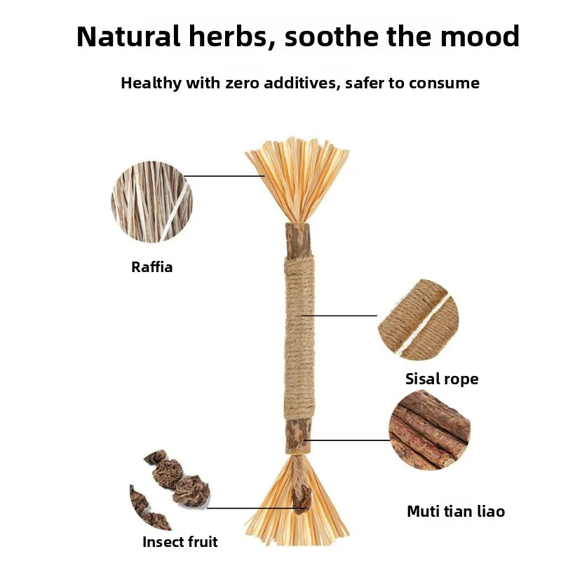 Insect Gall Fruit Wood Knotweed Cat Teething Stick Cat Toy Teeth Cleaning Kitten Bite-Resistant Mint Pet Cat