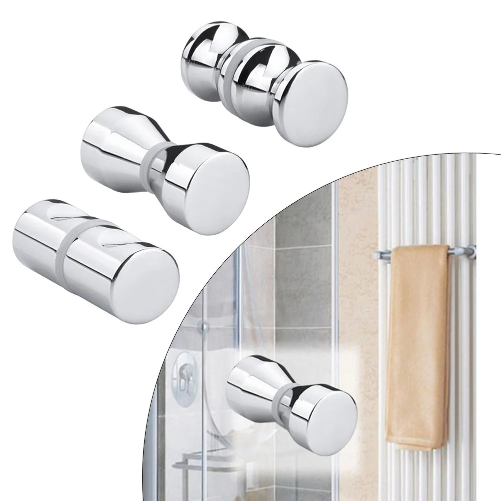 

30mm Back-to-Back Glass Door Knob Puller Push-Single Glass Door Knob Bathroom Shower Cabinet Handle Home Hardware Aluminum Alloy