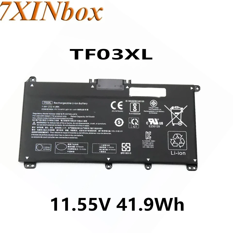 7XINbox TF03XL HSTNN-LB7J HSTNN-LB7X 11.55V 41.9Wh 3470mAh Laptop Battery For HP Pavilion 15-CD 920046-421 920070-855