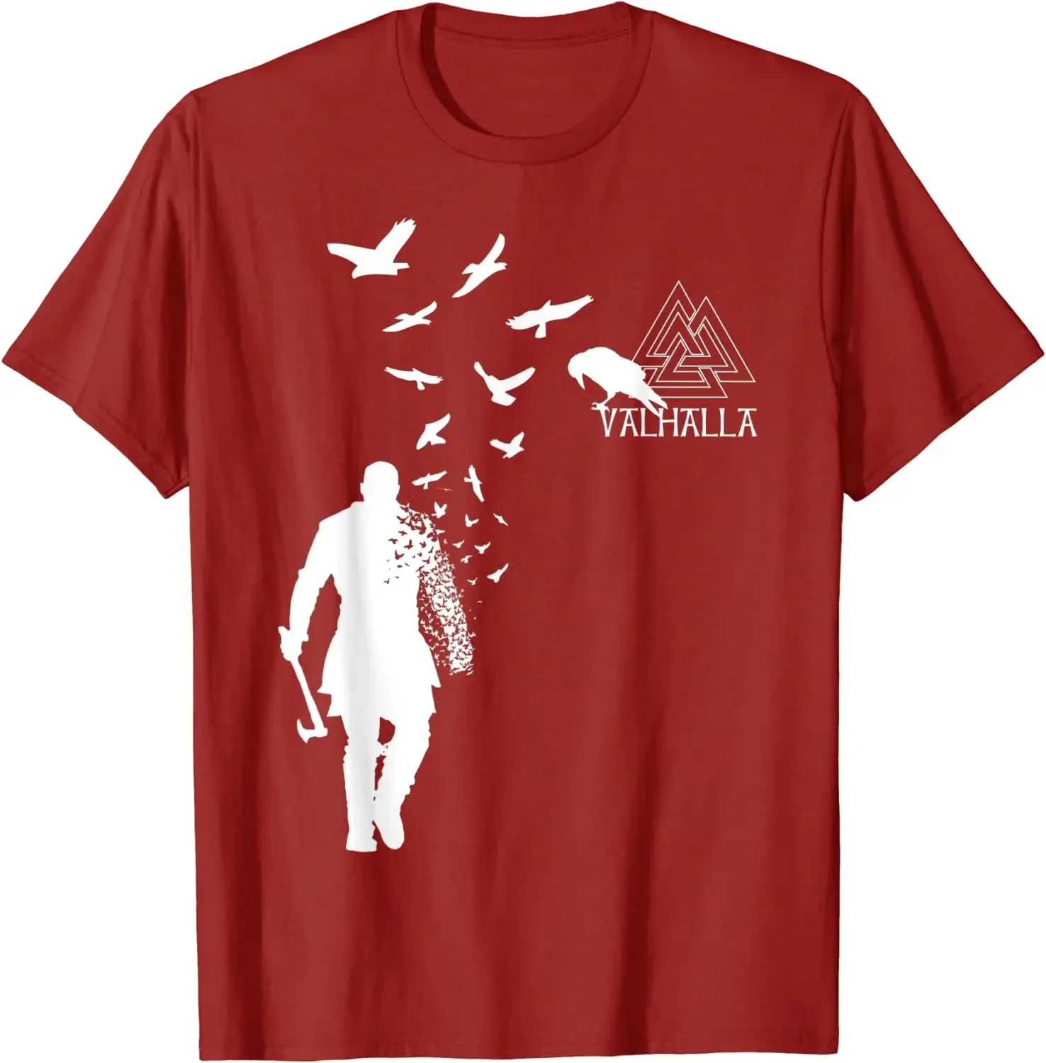 Nordic warriors Ravens  Ragnar Lothbrok Valhalla T-Shirt 100% Cotton O-Neck Summer Short Sleeve  Mens T-shirt Size S-3XL