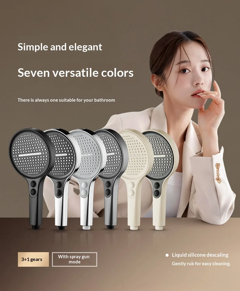 High Pressure Shower Head Large Panel Anti-Clog Bathroom Rainfall Spray Nozzle
