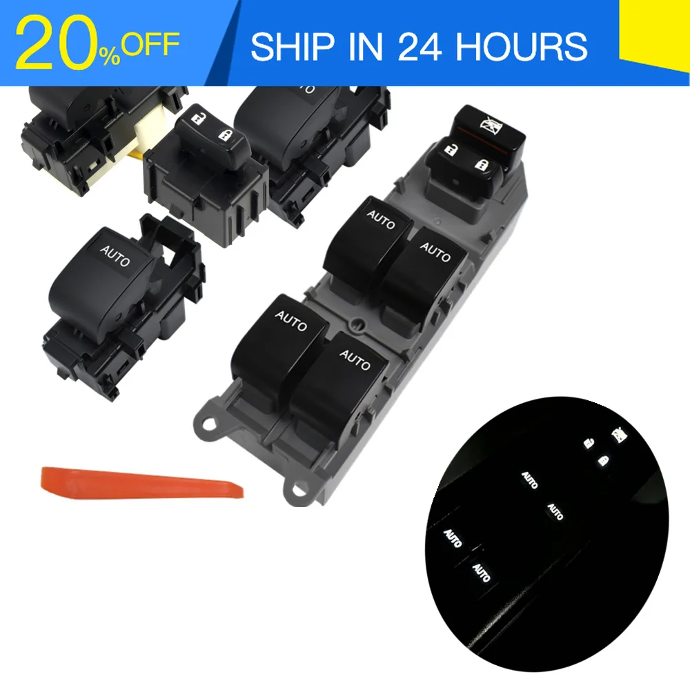 OUY HIHG FLYING for Toyota Tundra 2007-2021 White LED Lighted Power Window Switch Control Down Up