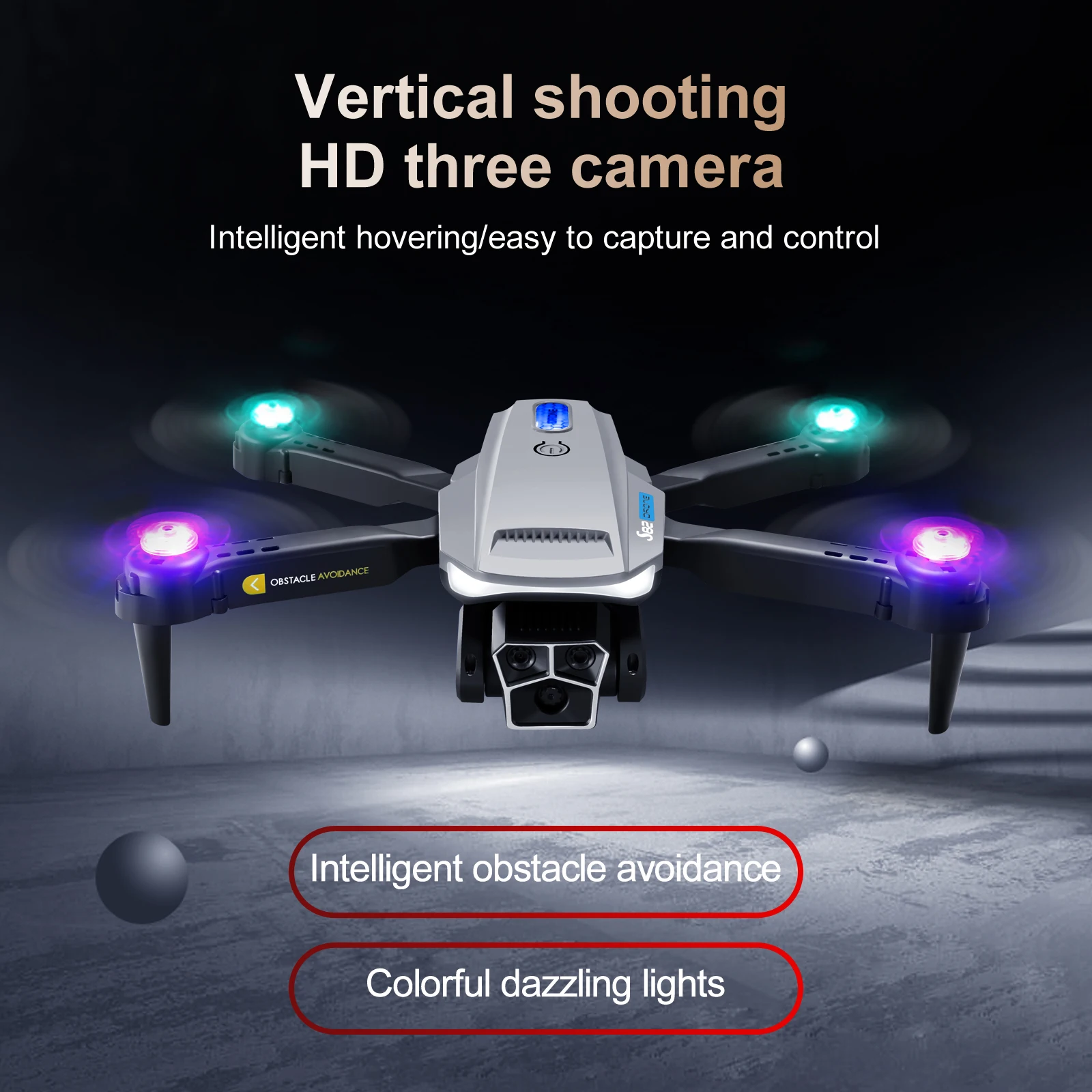 S82 Rc Drone 4K HD Three Camera Professional  Aerial Photography Light Flow Helicopter  Obstacle Avoidance Remote Control Drone