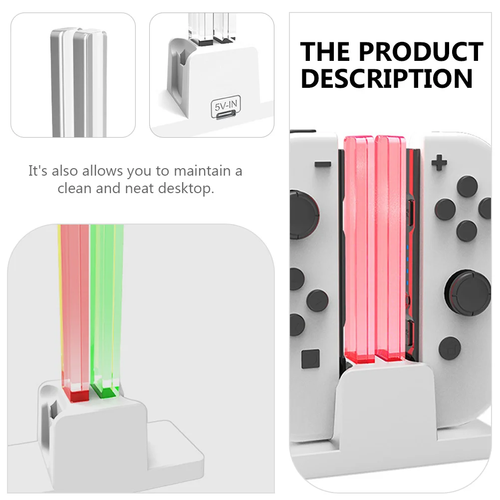 

Game Controller Dock Durable Game Pad Charging Base Compatible Desktop Charging Station Indicator Lamp