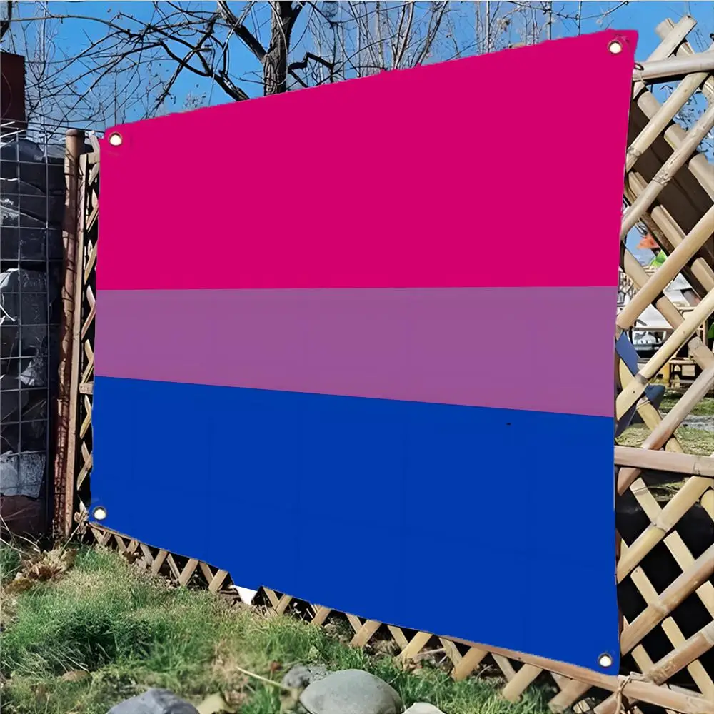 Bisexual Pride flag Flags Edgeless four-ring hanging decor indoor outdoor compatible easy for hanging display