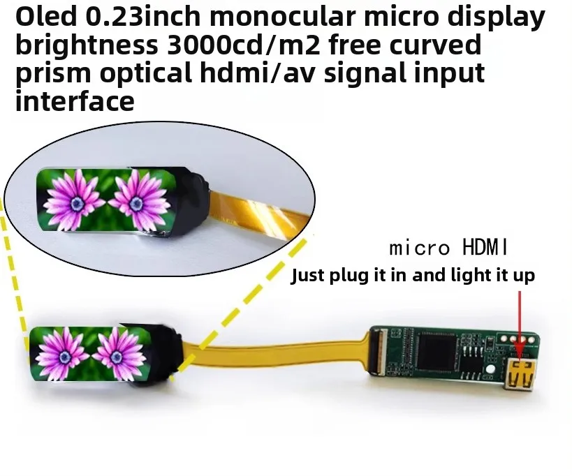 0.23 inch motorcycle helmet HUD head-up display module riding fire smart head-mounted display