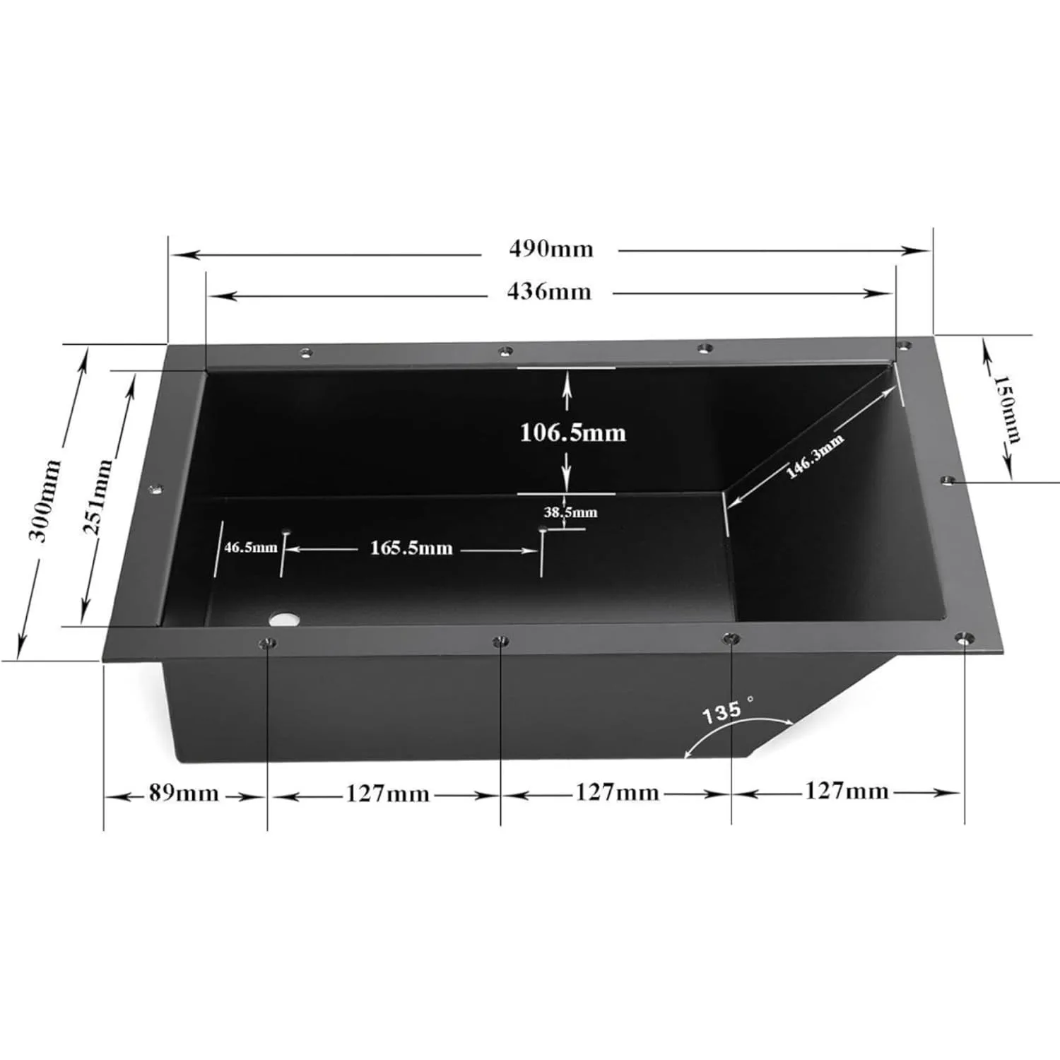 100RTMP Trolling Motor Tray for Minn Kota Motor Corded Foot Pedal Control Pan Coated Aluminum and Recessed