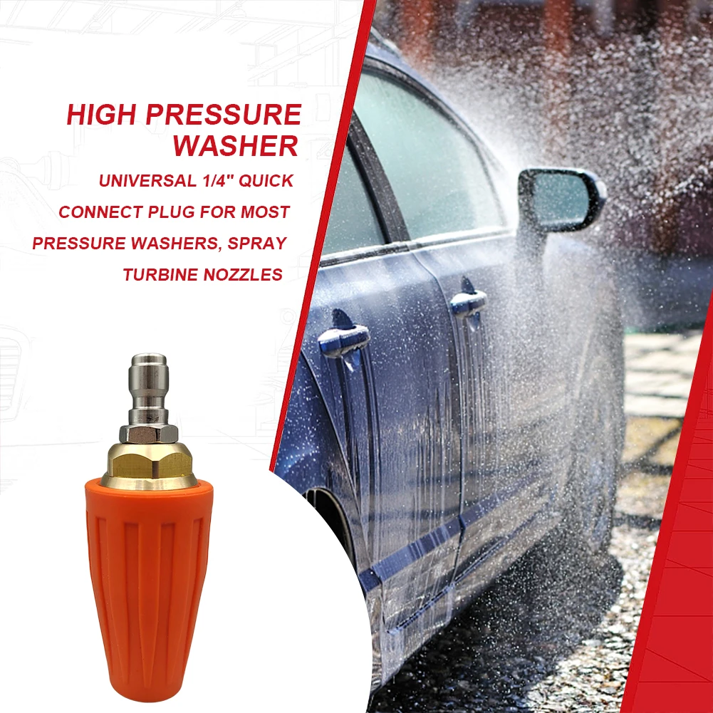 Pressure Washer Tips Turbo Nozzle 360° Rotating Spray Turbo Nozzle 3000PSI 3600PSI 4000PSI with 1/4 inch Quick Connector