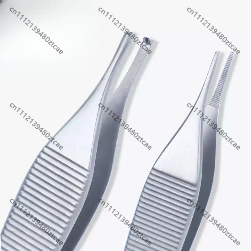 steel-dental-surgical-tissue-tweezers-with-hook-teeth-oral-plastic-surgery-forceps-reusable-instrument-for-dental-implant