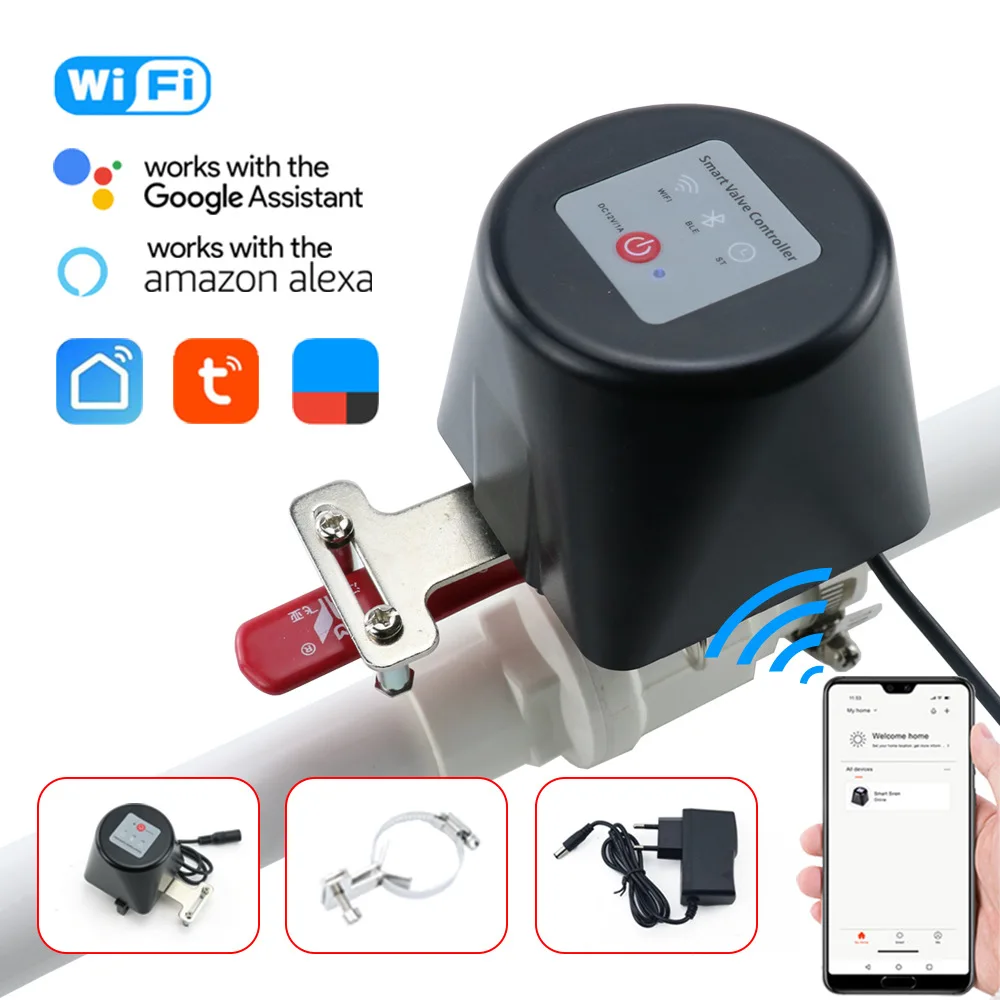 Tuya Smart Water Valve Gas Regulator Wifi Valve Control Shut Off Timer Irrigation Controller Alexa Google Assistant Smart Life