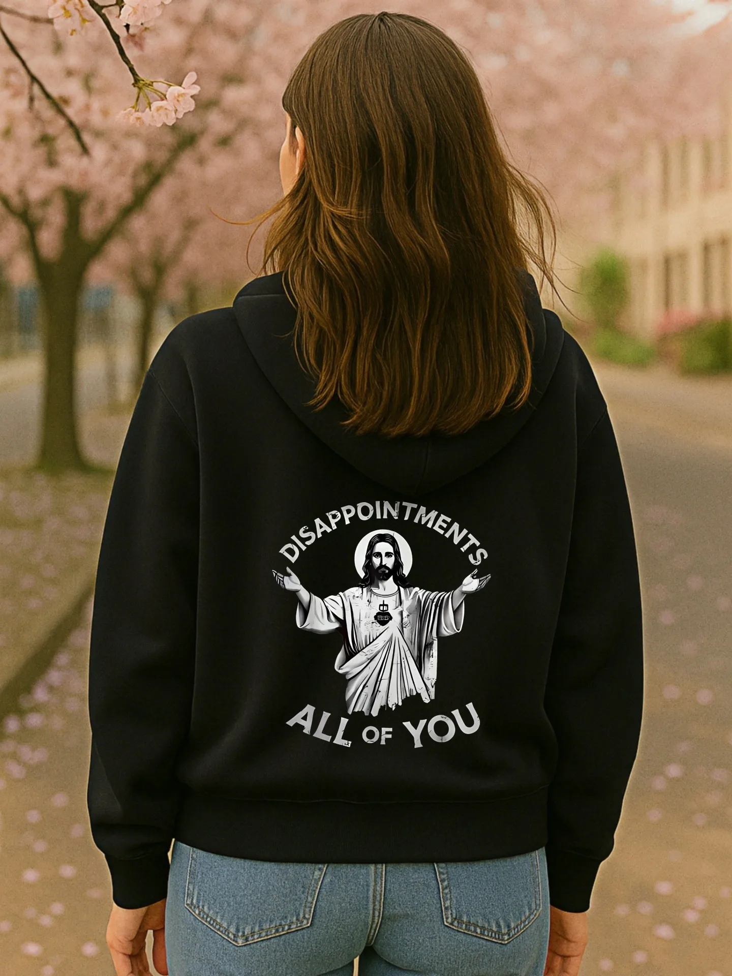 هوديي جرافيك، يسوع - طباعة، تصميم جمالي، ملابس شارع كاجوال، صوف - مبطن، ملابس يومية كاجوال، للرجال #2