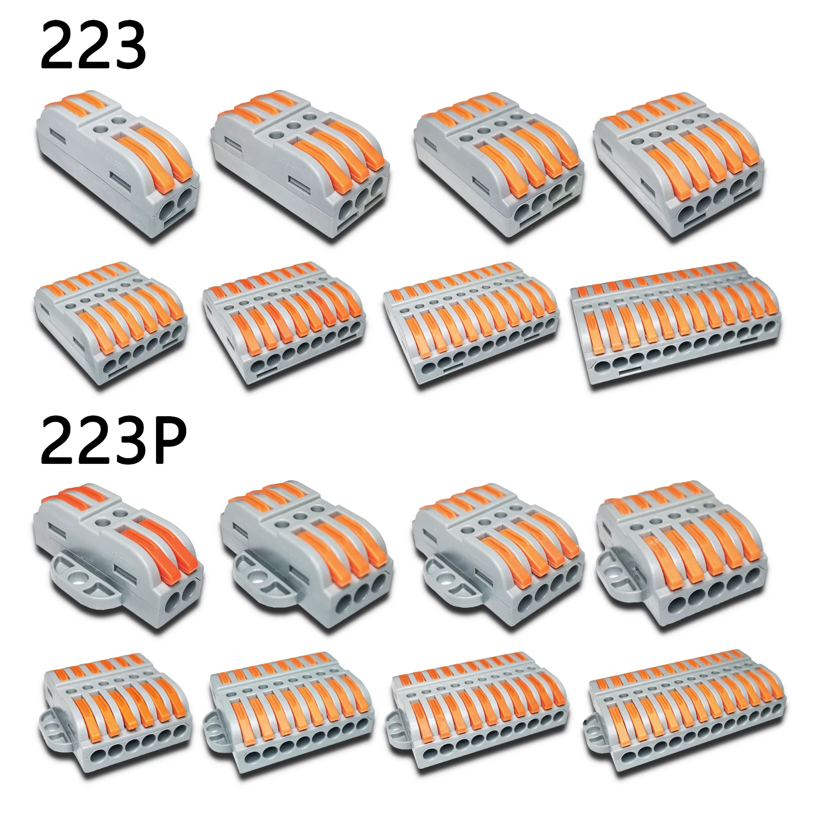 Wire Connectors 222-413 415 Docking Cable Conectors Fast Universal Wiring Compact Conductors Push-in Terminal Block LED SPL-223