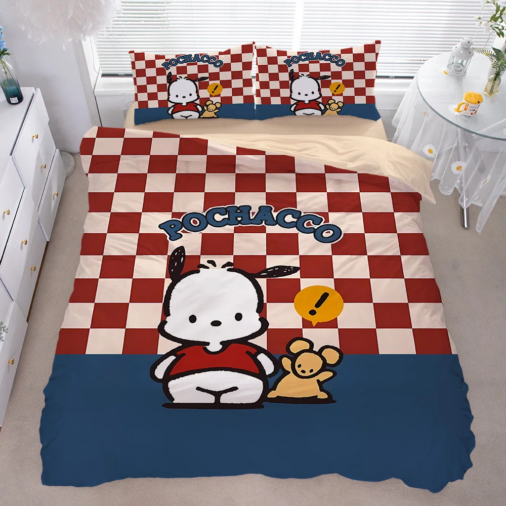 

2025 New Style Pochacco Bedding Sets Cartoon Dog S-Sanrio 3D Comforter Duvet Cover Bed Set Quilt Cover Pillowcase Kids Adult Siz