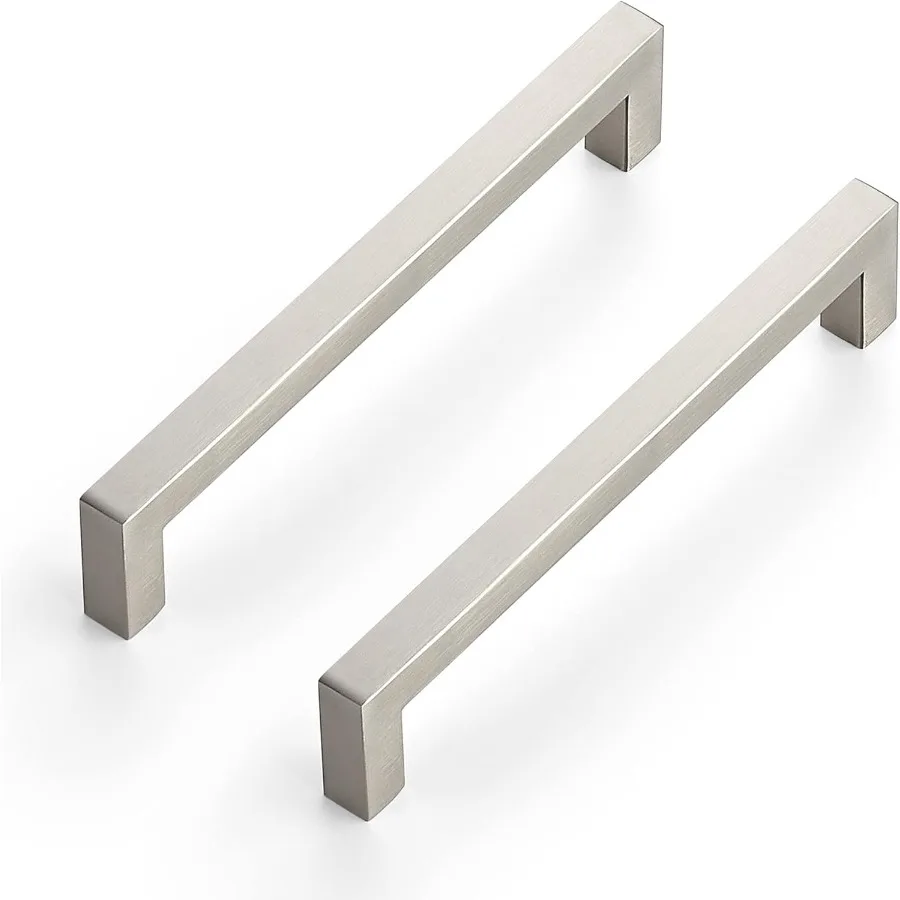 

Ravinte 5 Pack 6-1/4 Inch Square Cabinet Handles - Brushed Nickel Pulls Stainless Steel Drawer Pulls Kitchen Cabinet Hardware