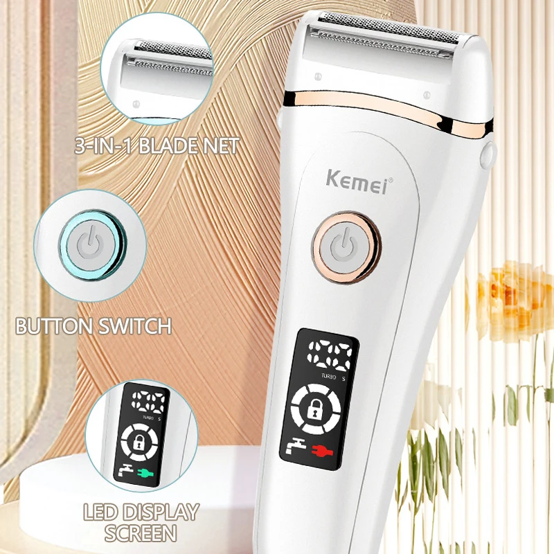 Electric Shaver Electric Epilator Device Women Hair Removal Epilator Private Parts Underarm Facial Hair Removal IPX7 Waterproof