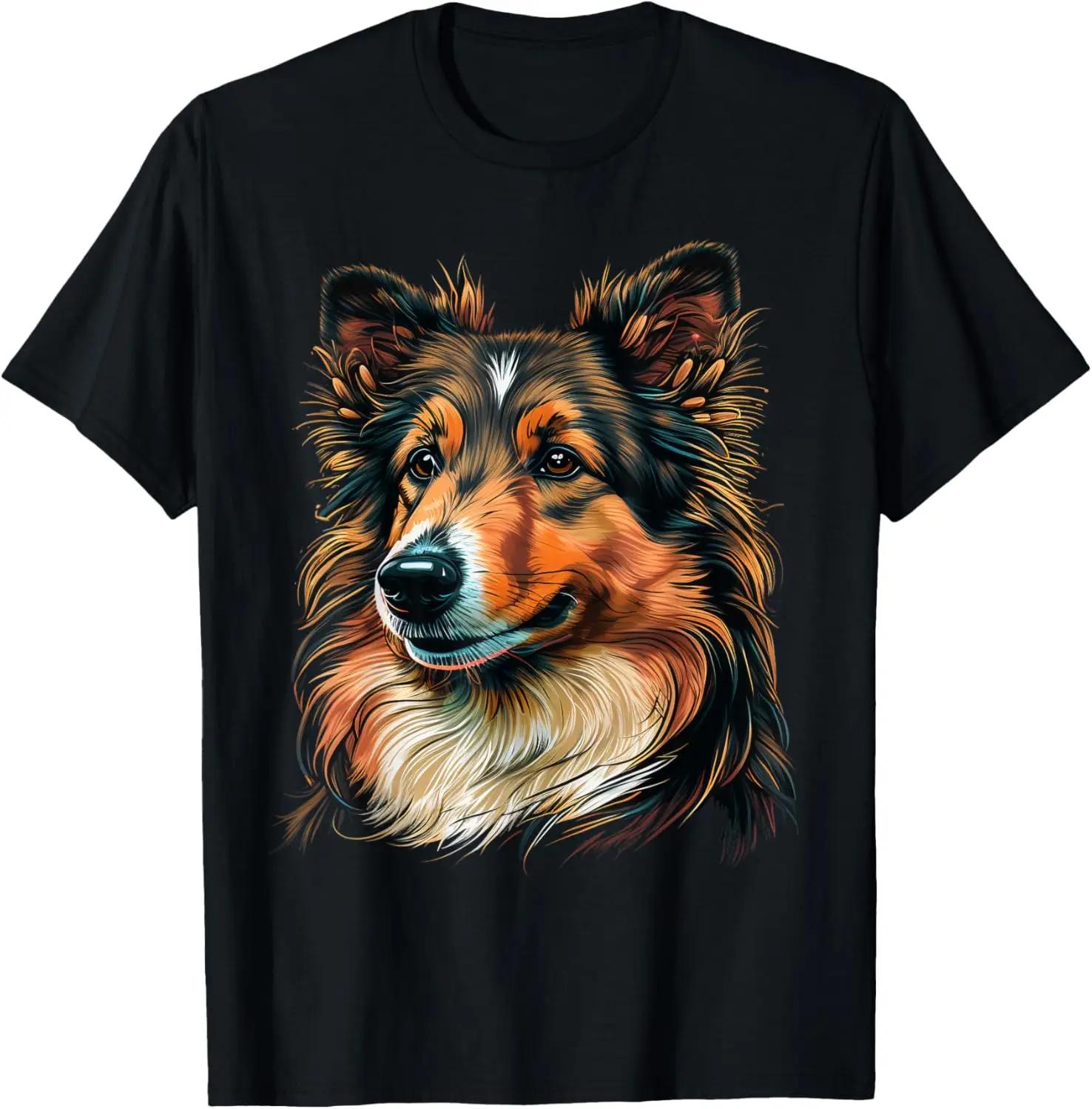 Cute Shetland Sheepdog Dog on Sheltie Lover T-Shirt