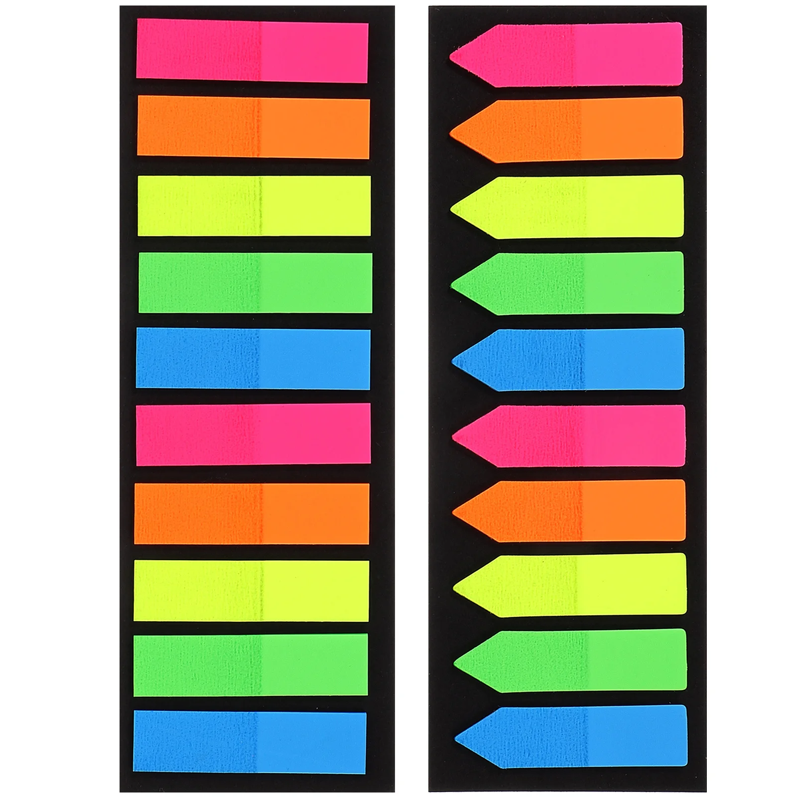 2Sets Fluorescent Pointed Sticky Tabs Colored Writable Book Index Tabs Page Markers for School Office Study Book Markers