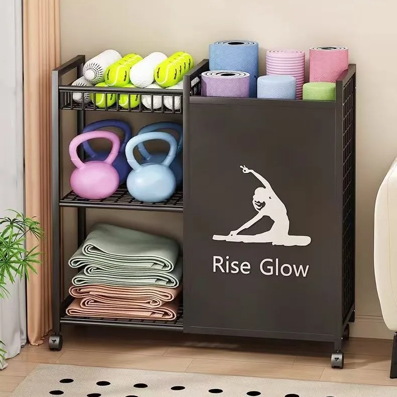 Storage Basket for Fitness Equipment, Basketball and Badminton Rackets, Dumbbells, Tools, and Narrow Space Storage Rack，Fitness