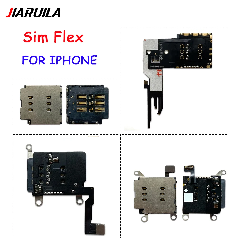 SIM Card Tray Socket Slot Adapter Connector Reader Flex Cable Replacement Parts For Iphone 15 14 13 12 Pro Max Mini Plus