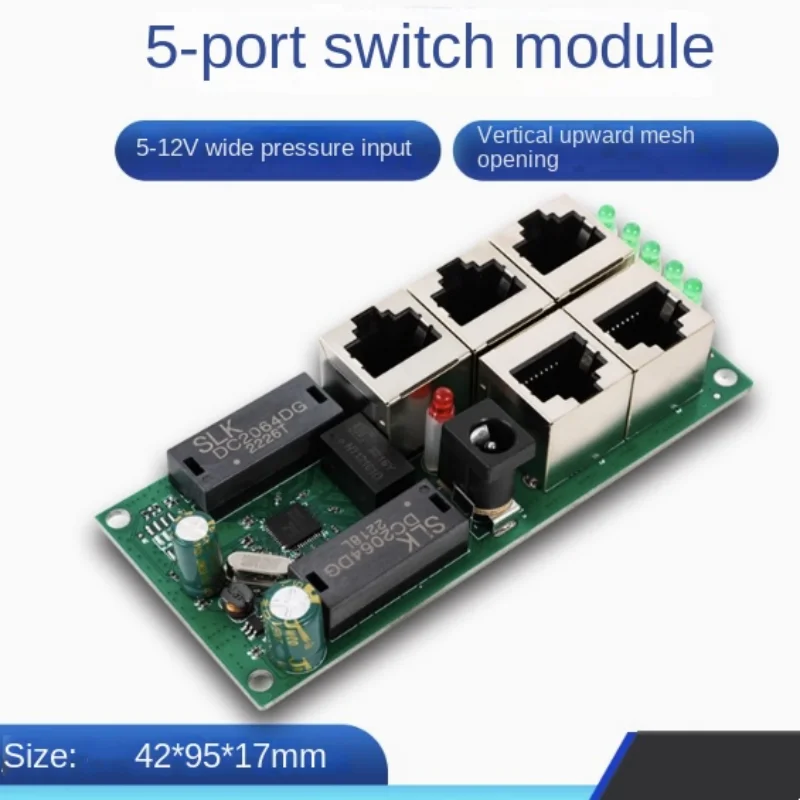 

Factory customized LX-SWF504 5-port 100M vertical vertical network port switch module motherboard small PCBA