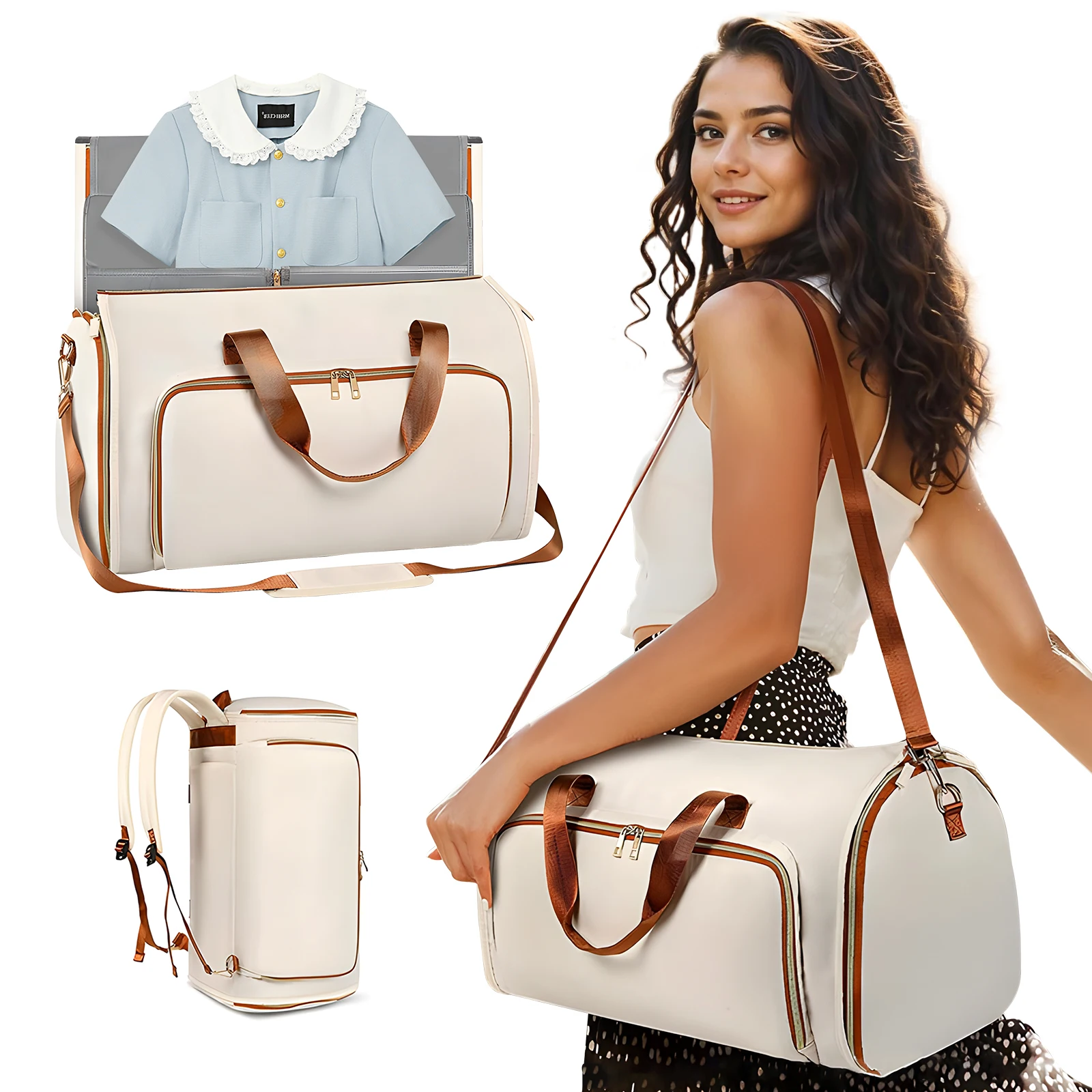 

Garment Bags For Travel, Travel Suit Bag Convertible Clothing Bag, Wear-resistant Folding Storage Hanging Bag Luggage Dress Bag