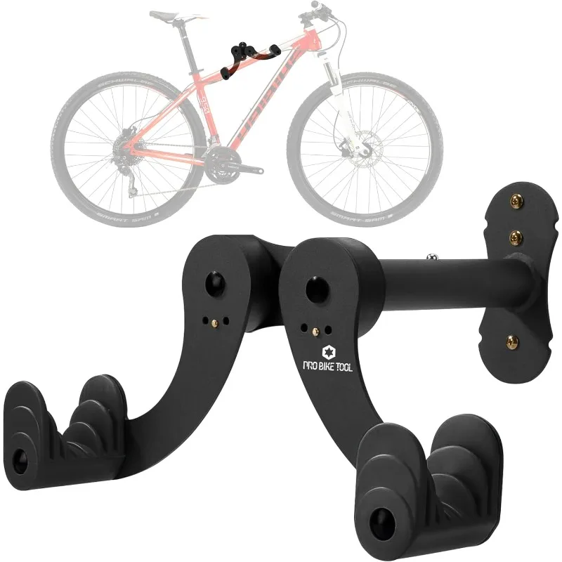 

Bike Wall Mount - Alloy Steel Horizontal Indoor Rack for 1 Bicycle Garage Safe and Secure Hook Road