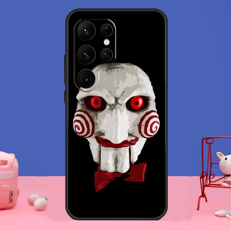 Saw Jigsaw Puppet Case For Samsung Galaxy S24 Ultra S23 S22 S21 S20 FE Note 20 S8 S9 S10 Note 10 Plus Cover