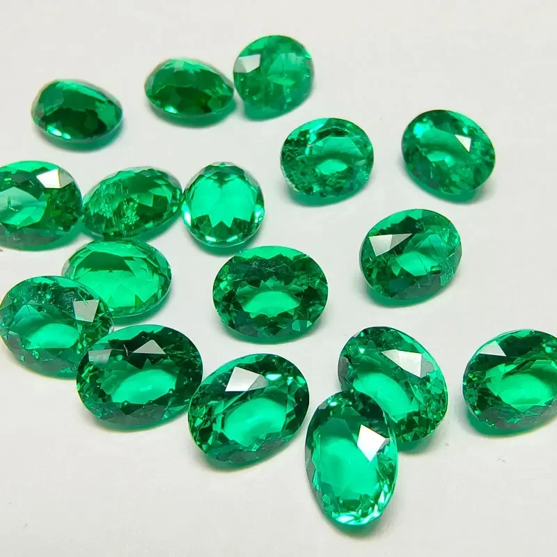 

Lab Grown Colombia Emerald Oval Shape Natural Color Hand-cut Hydrothermal Gemstone for Jewelry Making Selectable AGL Certificate