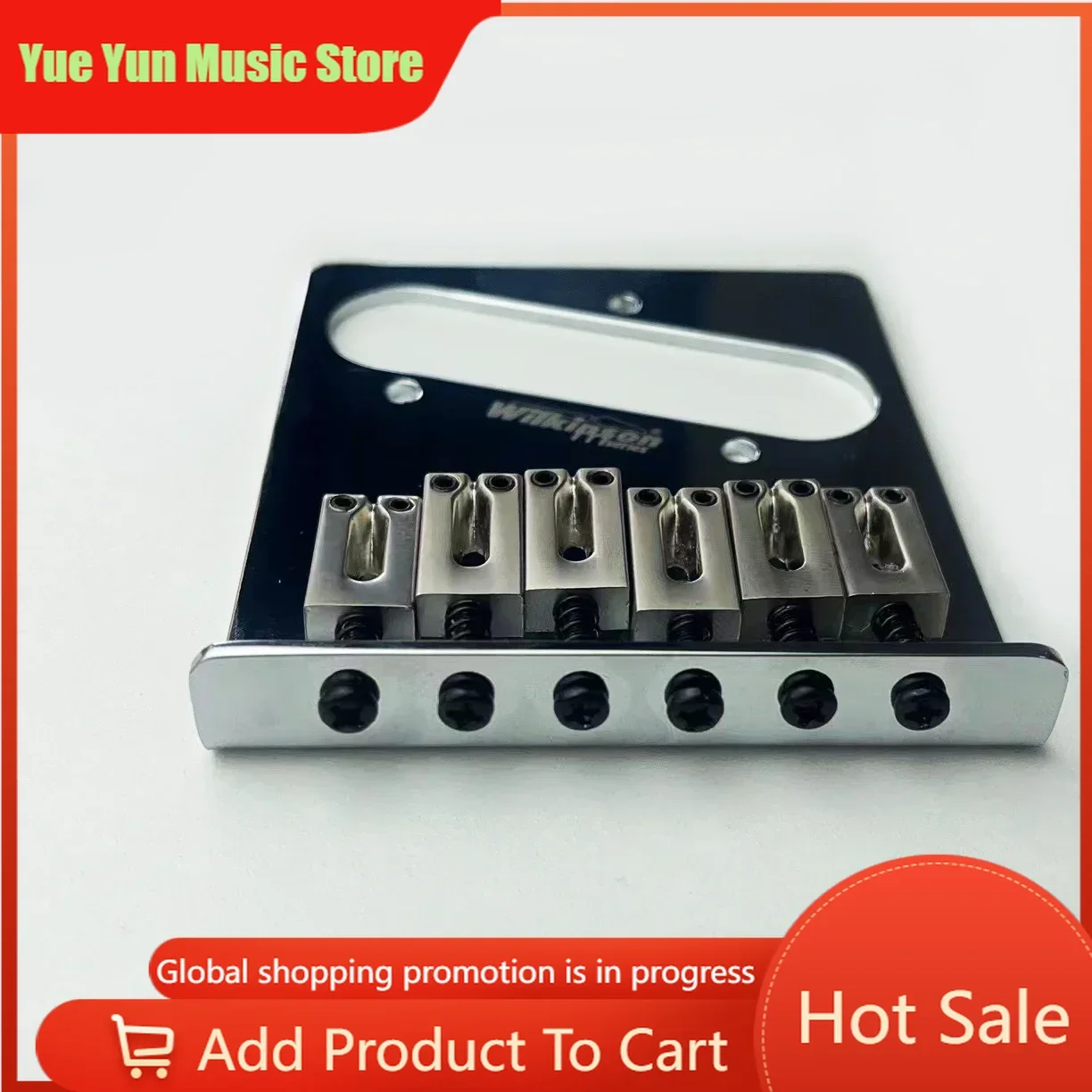 

Wilkinson Modern Bridge 52.5mm (2-1/16 In) 6 Saddle Chrome Yue Yun Music Store WOT03