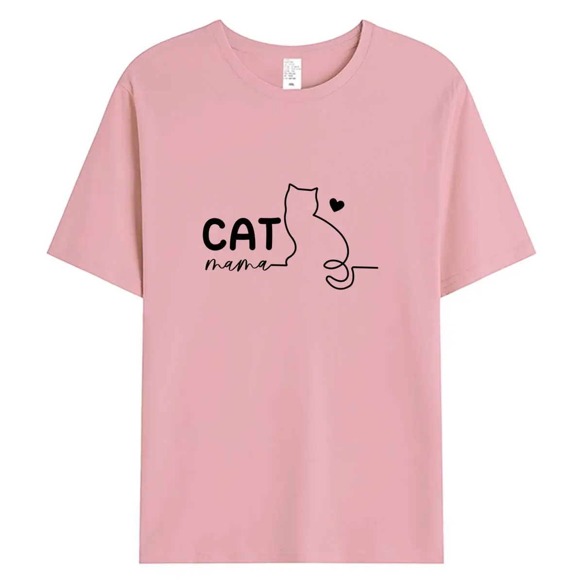 

2026 Summer Women T-shirt Fashion Cat Mama Graphic T Shirts Oversized Short Sleeve Tee 100% Cotton Woman Tops Female Clothing