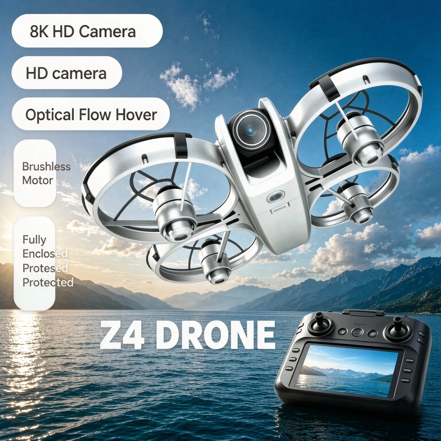Original Z4 Mini Full Protective Drone 8K HD Optical Flow Positioning Headless Mode Portable Quadcopter Toy Gift for Beginners
