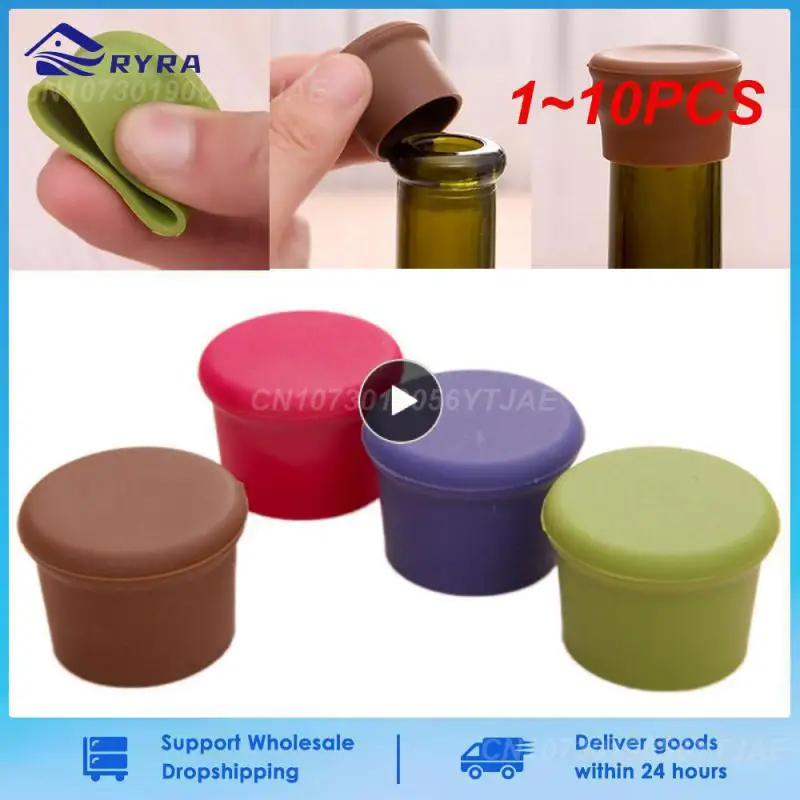 1~10PCS Silicone Bottle Caps Beer Beverage Cover Soda Leak Free Champagne Closures Fresh Saver Stopper Kitchen Bar