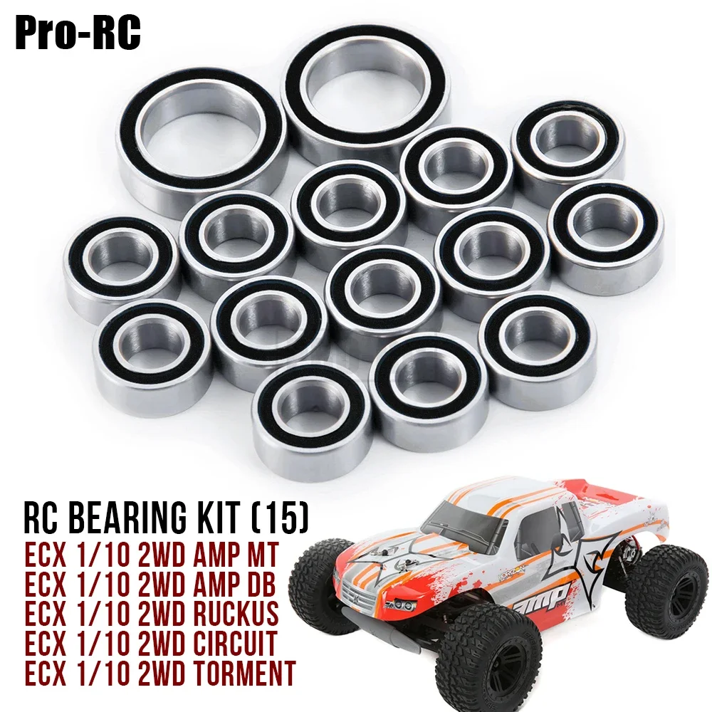 

Полный комплект шарикоподшипников, 15 шт., резиновый герметичный для ECX 1/10 2wd Amp BOOST Ruckus Circuit Torment RC Car
