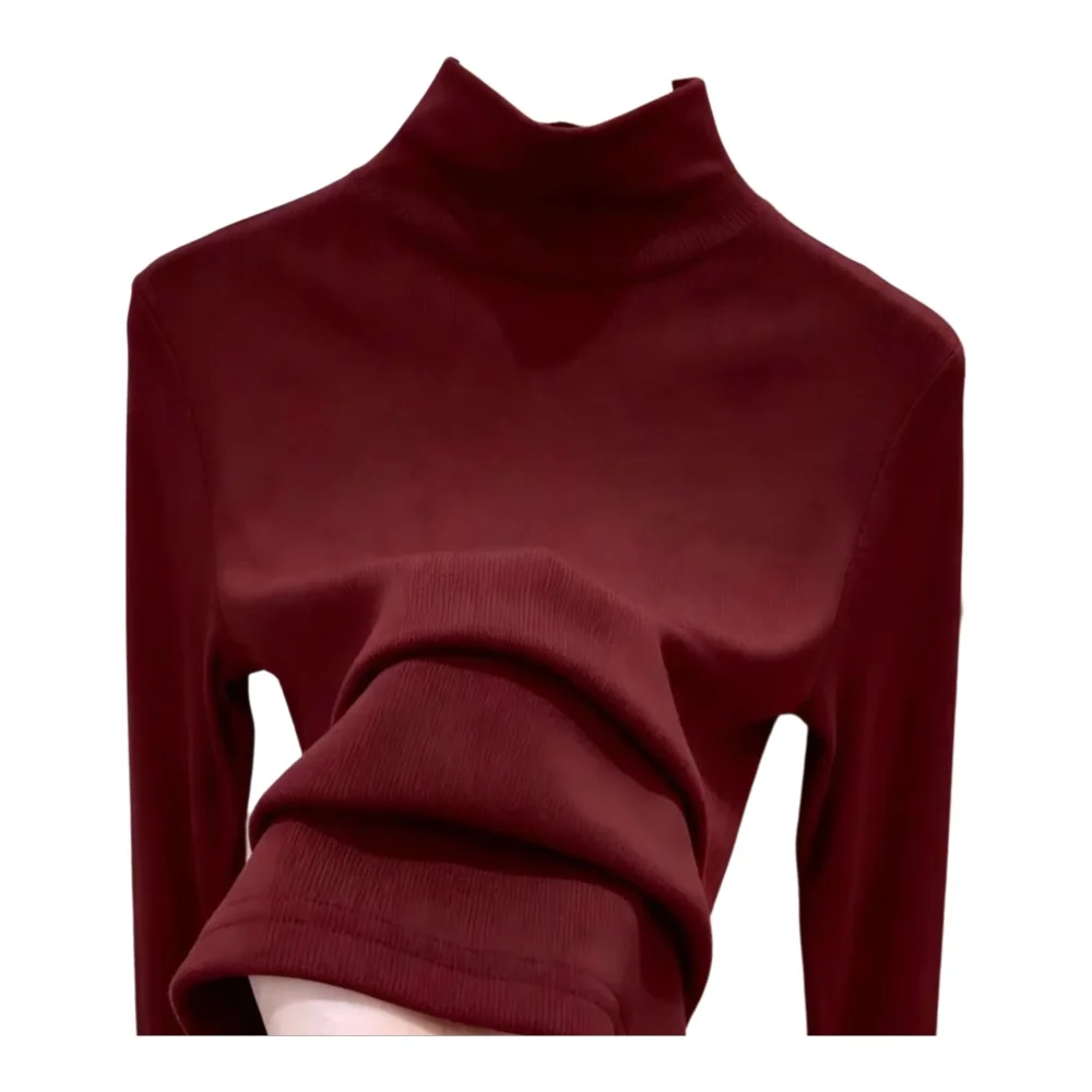 Fashionable White High Neck Long Sleeve T-Shirt Women's Autumn Winter Korean Style Warm Slimming Base Layer Shirt