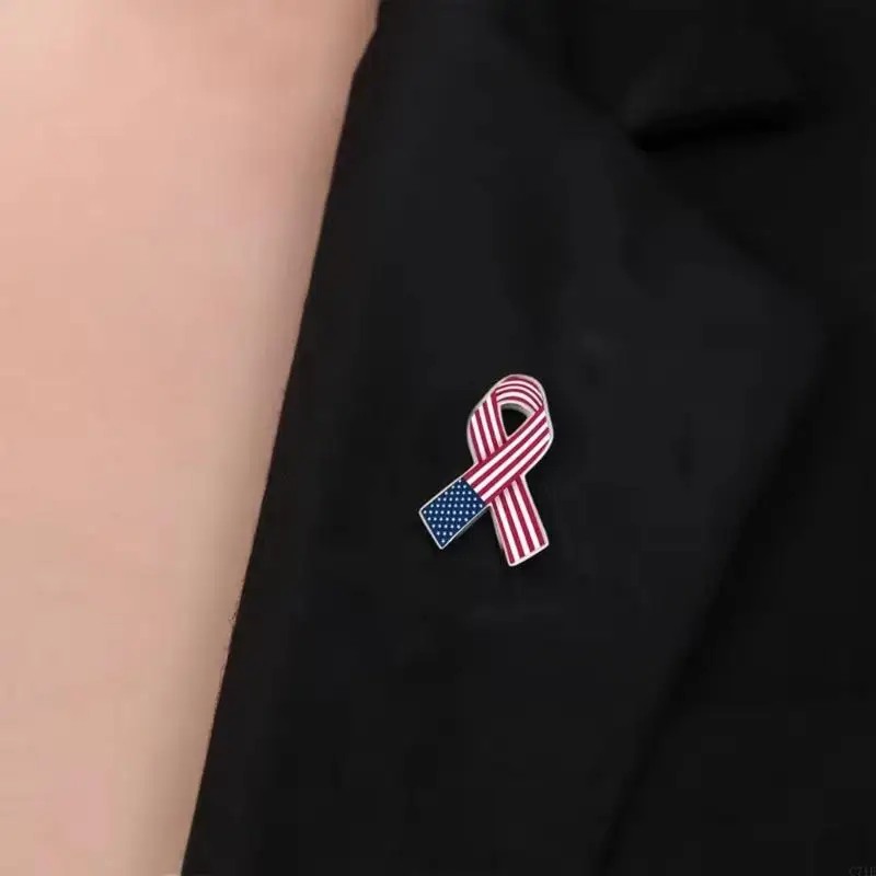  Ribbon Enamel Pin Brooch Men's Women's Suit Badges Soccer Event Theme Stainless Steel Chest Accessories