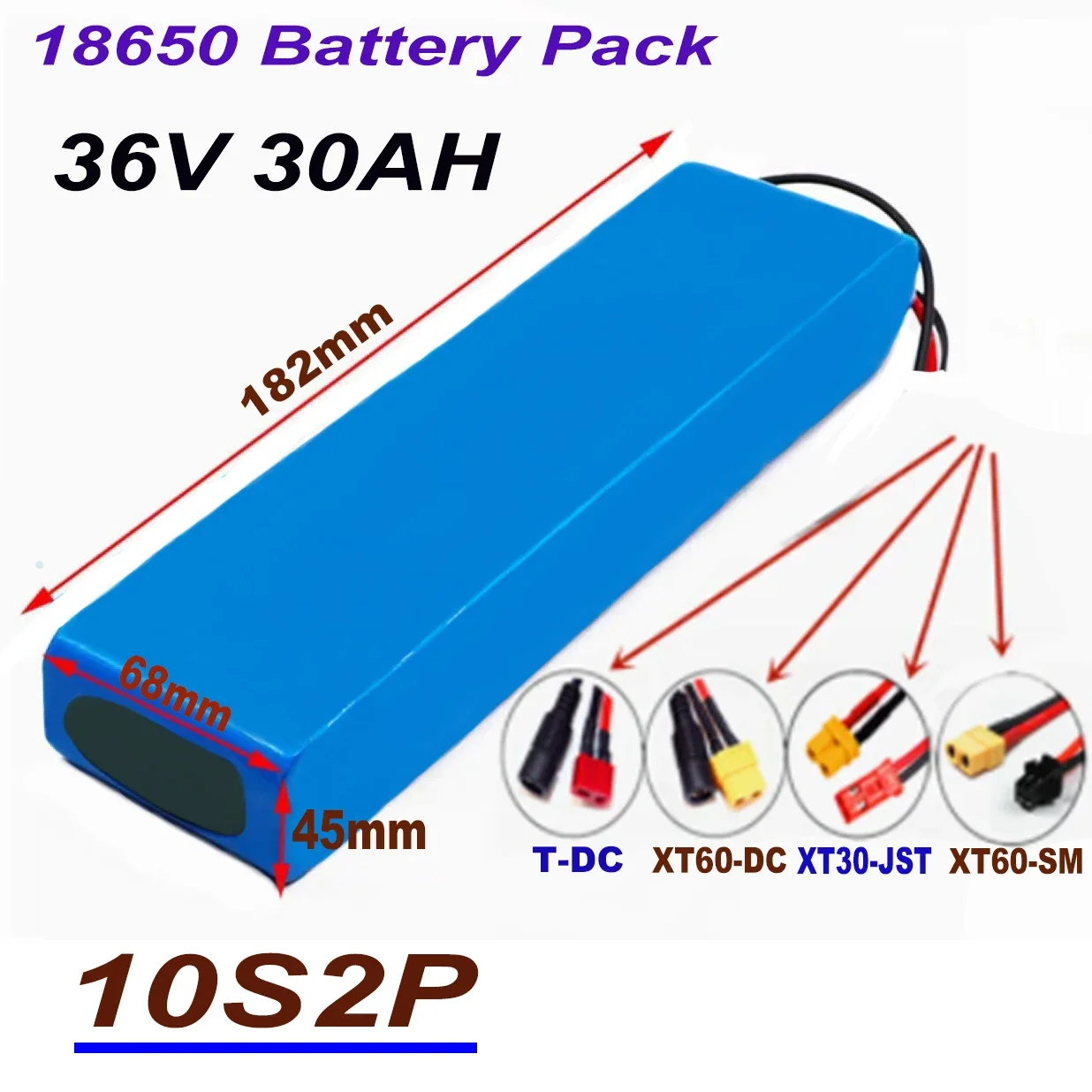 100% brand new 10S2P 36V 30Ah battery 18650 lithium-ion 350W 500W