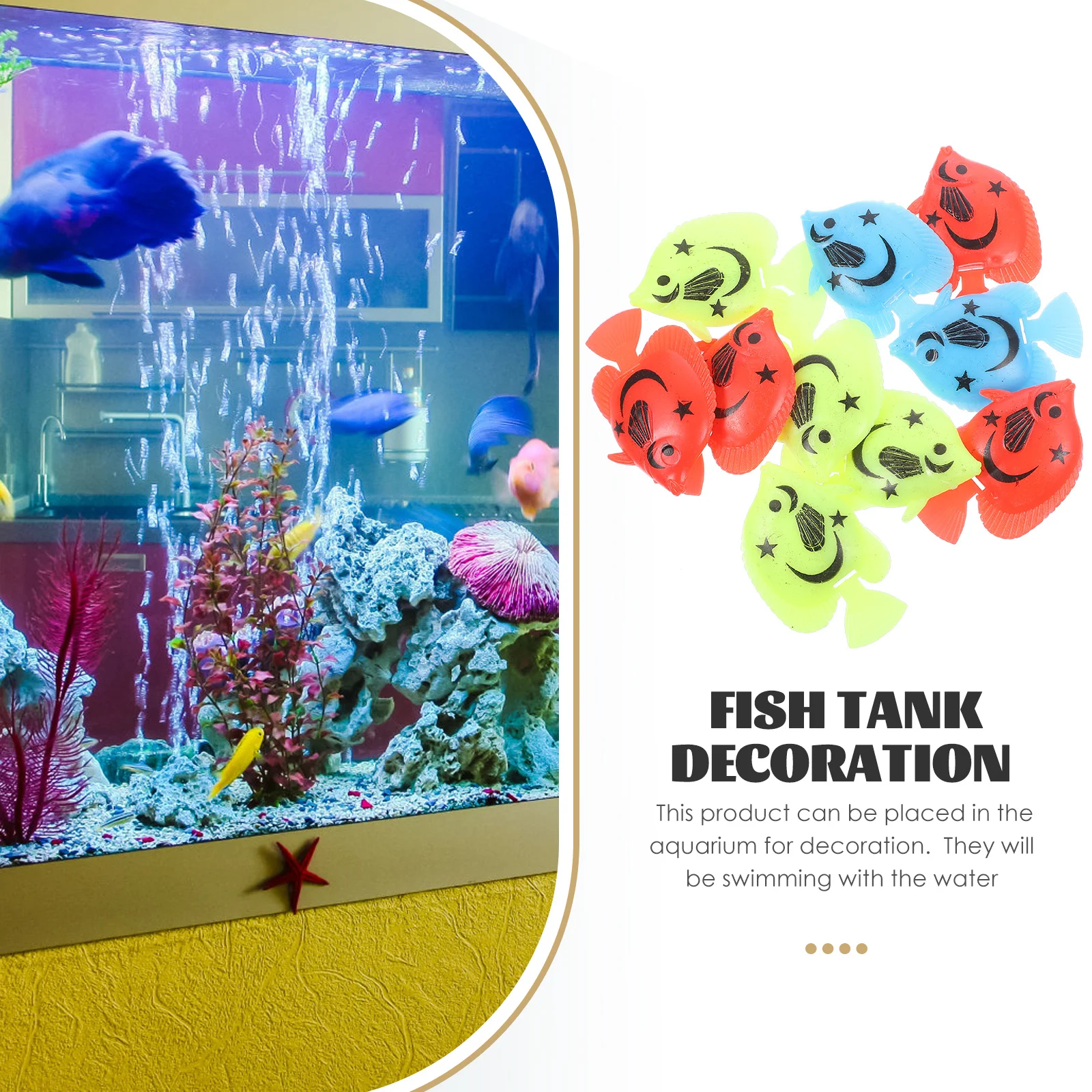 

10 Pcs Simulated Plastic Fish Aquarium Artificial Decoration Suite Fake for Realistic Tank