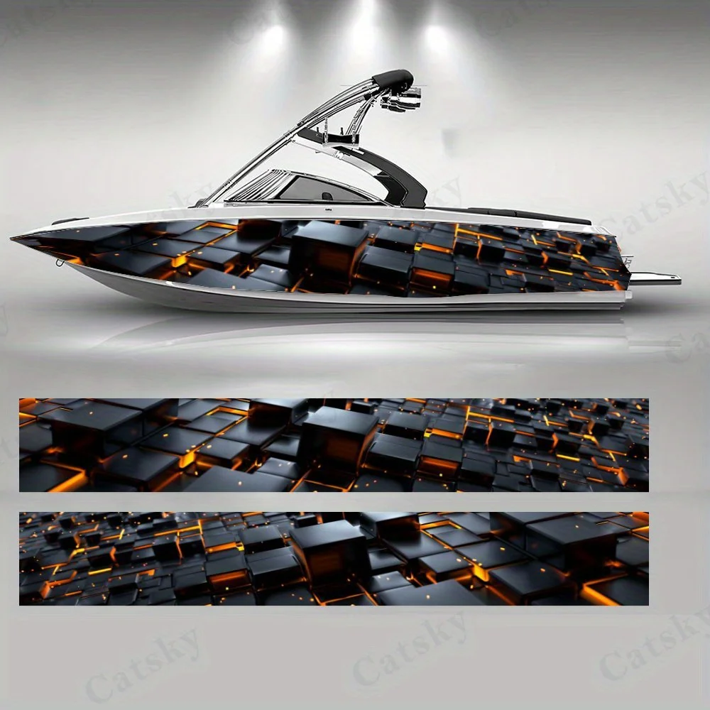 

Mechanical Flames Boat sticker vinyl ship pontoon deck Boat fishing decorative pontoon boats decal