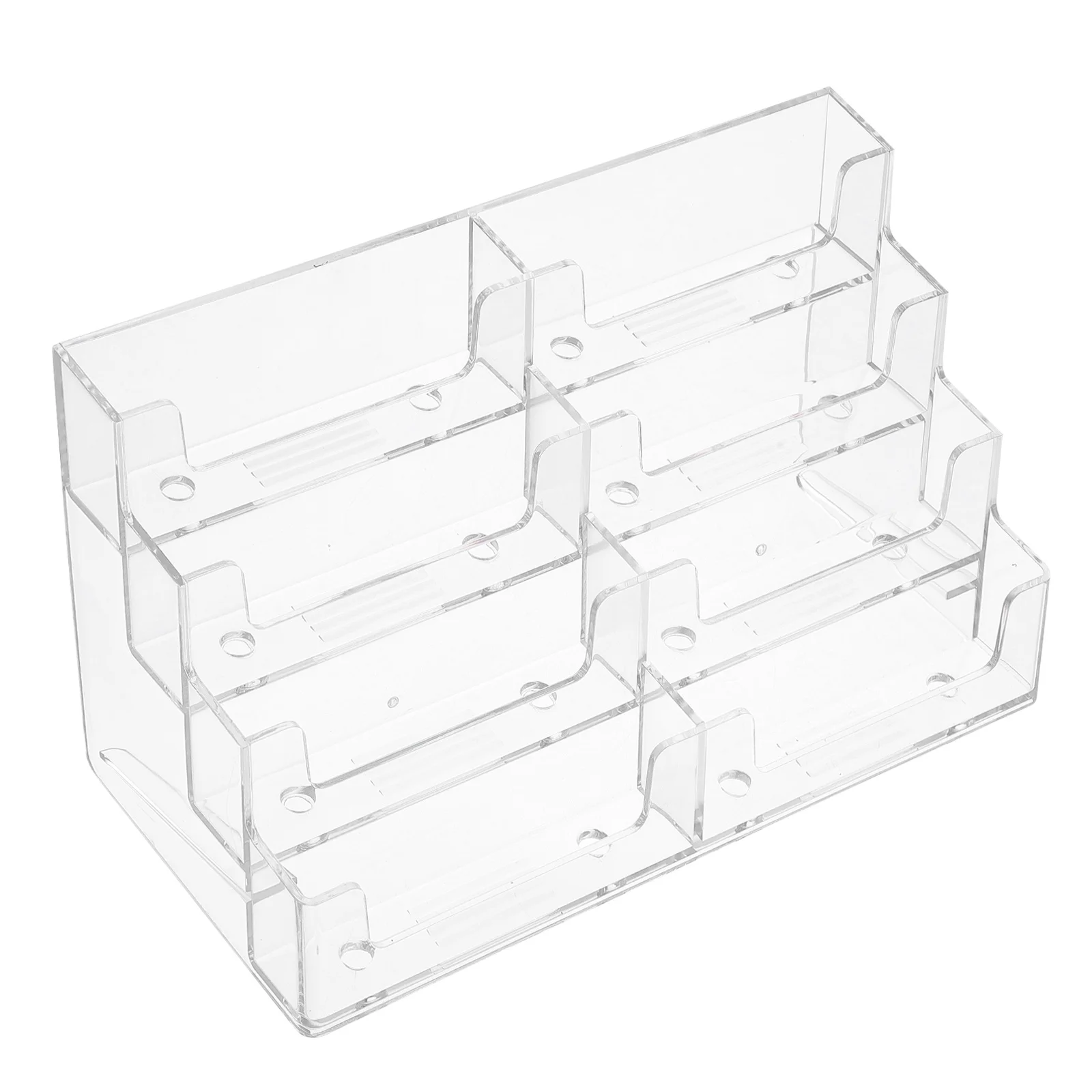 1 قطعة حالة الأعمال شفافة الاكريليك حامل بطاقة الاسم المنظم مكتب صندوق تخزين اللوازم المكتبية بطاقات الأعمال عرض موقف